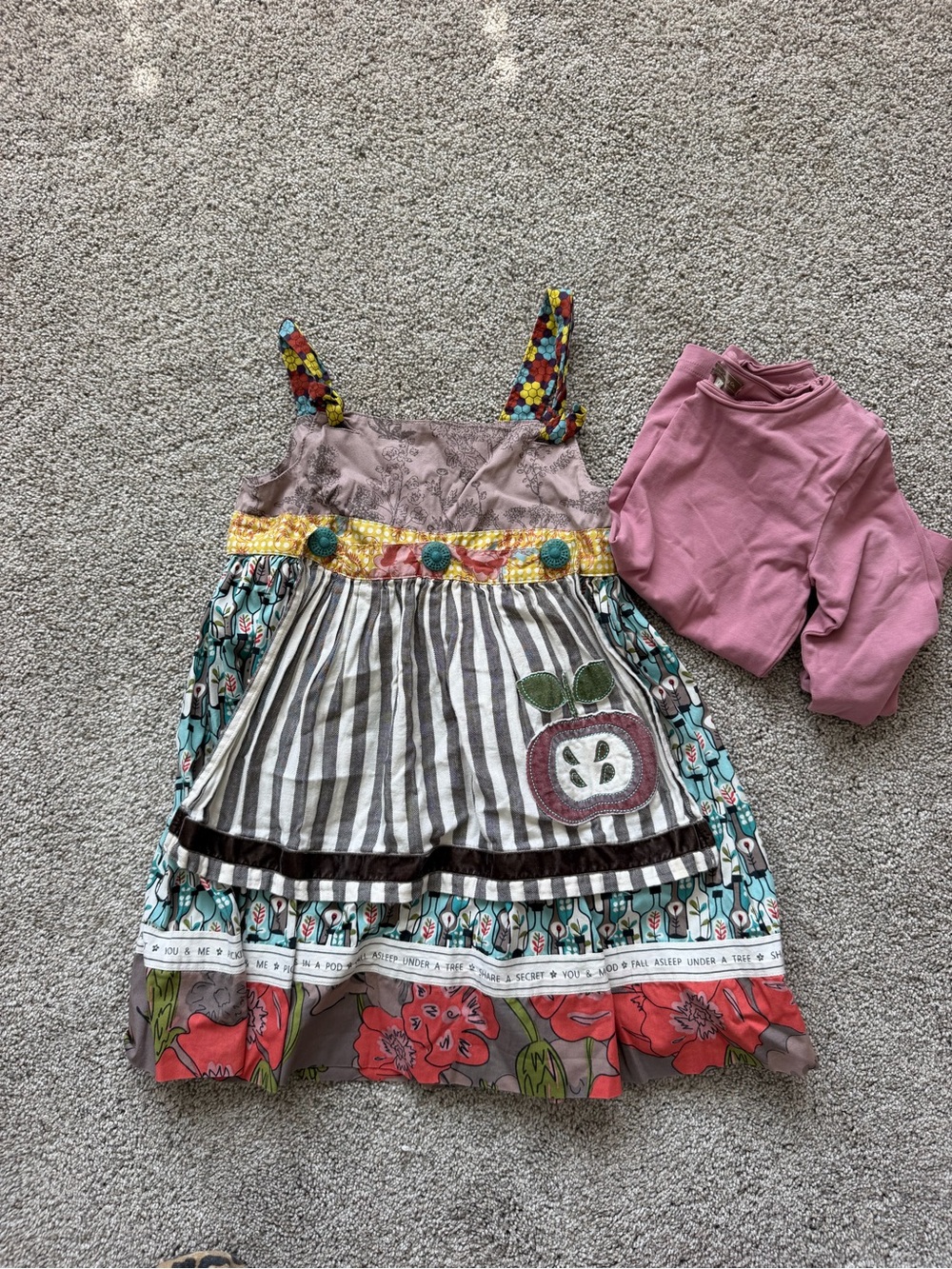 Girls Vintage Matilda Jane Knot Dress + Layering Top- Size 4